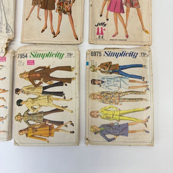 Simplicity Lot of 8 Vintage Sewing Patterns 6825 7313 7161 7954 6975 7466 7548 - Picture 4 of 6